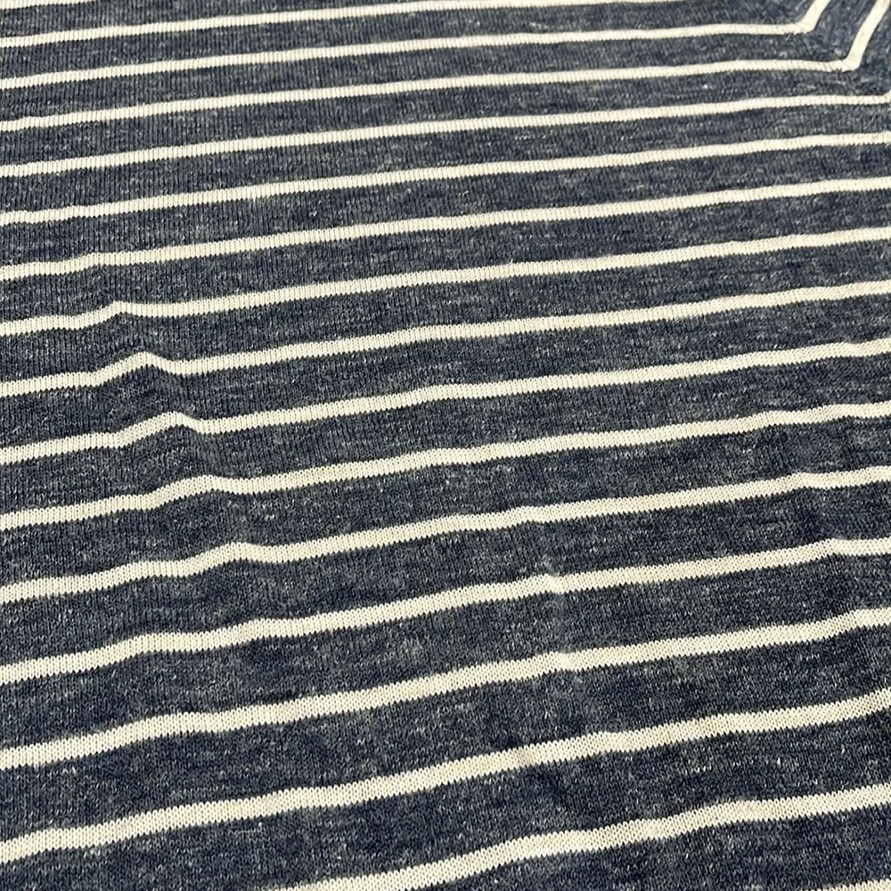 J. Crew Men's blue and White Striped Crewneck Sweater